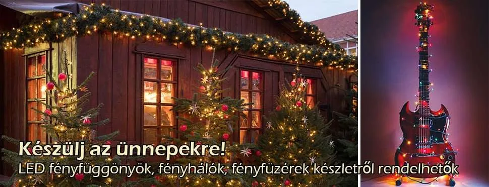 kültéri fényfüzér fényfüggöny led világítás