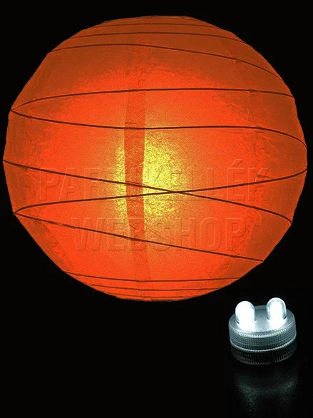 Papír lampion szabálytalan bordázatú (30 cm) - narancs - Image 2