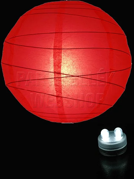 Papír lampion szabálytalan bordázatú (30 cm) - piros - Image 2