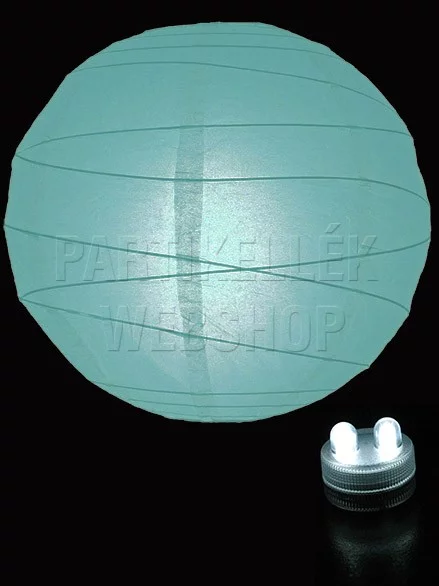 Papír lampion szabálytalan bordázatú (30 cm) - világoskék - Image 2