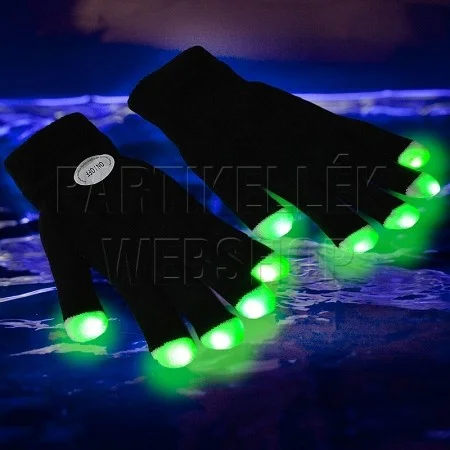 Világító LED kesztyű, ötujjas, 6 funkció, 1 pár - Image 2