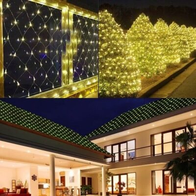 LED-es sorolható fényháló, meleg fehér 3x2m (200 LED)