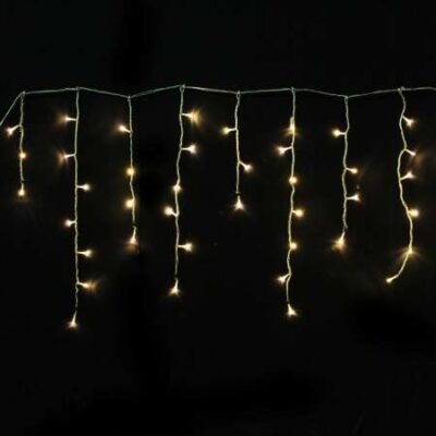 lED-es jégcsap fényfüggöny, sorolható, meleg fehér 20m (400 LED)