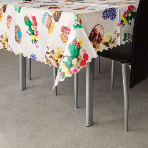 Viaszos terítő - "húsvéti piknik" mintás - 100 x 140 cm