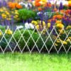 Virágágyás szegély / kerítés - kihúzható - 150 x 50 cm - fehér