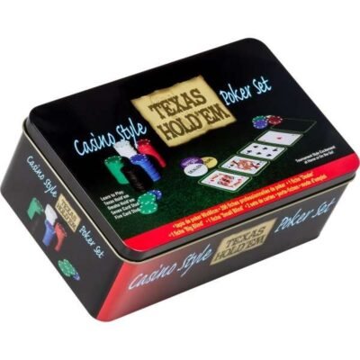 Poker készlet 200 zsetonnal - Black Jack szett fémdobozban
