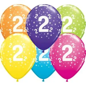 2. szülinapos lufi szett  színes 28 cm - 25 db