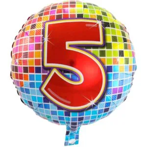 5. szülinapos fólia lufi 43 cm