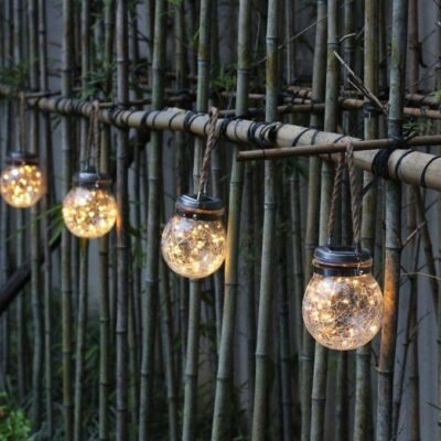 Szolár üveg dekorációs kerti fény 20 LED