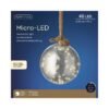 Prémium micro LED karácsonyi gömbdísz juta kötéllel – 20 cm, 40 LED