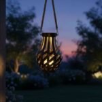 szolár fém lampion napelemes kerti lámpa
