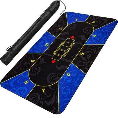 GAMES PLANET XXL póker szőnyeg 160 x 80 méretben (vastagság 0,3 cm) Első: 100% víztaszító poliamid – kellemesen puha és sima anyag