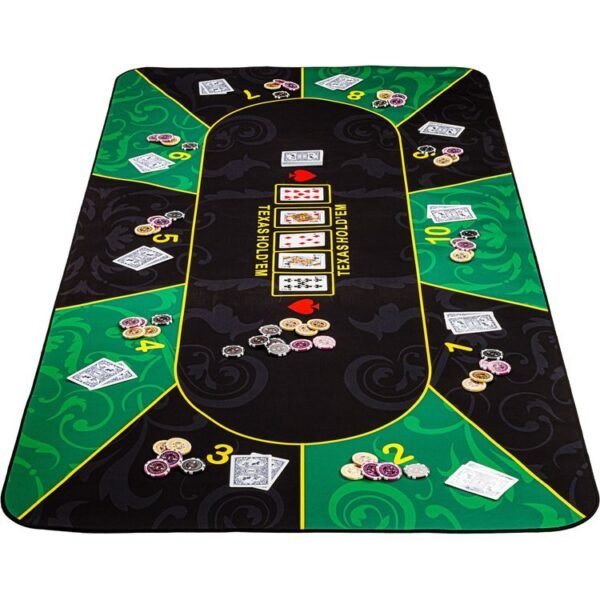 Póker asztallap szőnyeg 160 x 80 cm – zöld/fekete