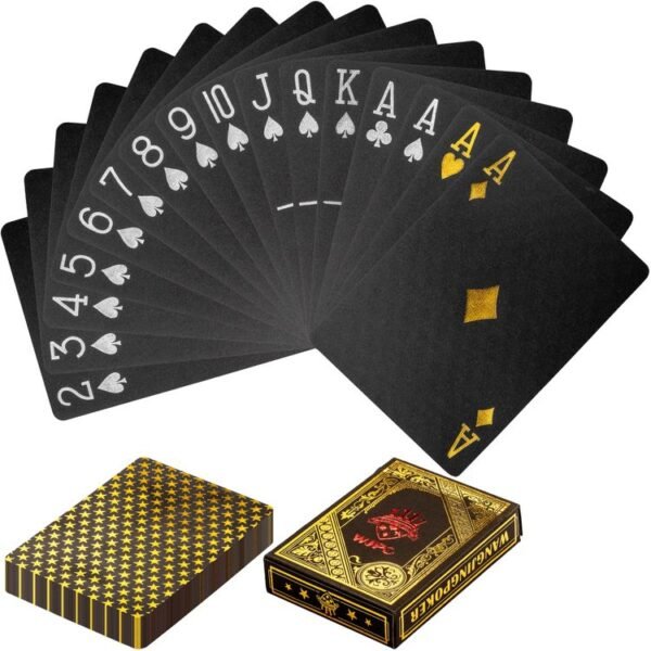 Poker kártyacsomag – fekete/arany