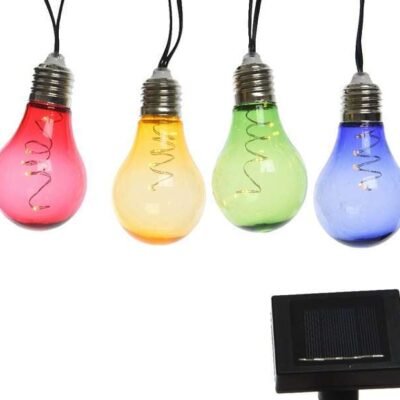 Napelemes villanykörte füzér – 10 LED 4,5 m