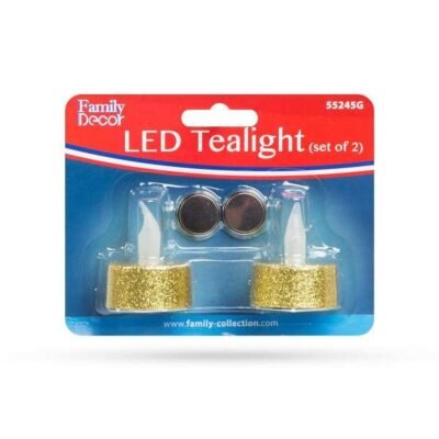 LED teamécses elemmel arany (2 db/csomag)