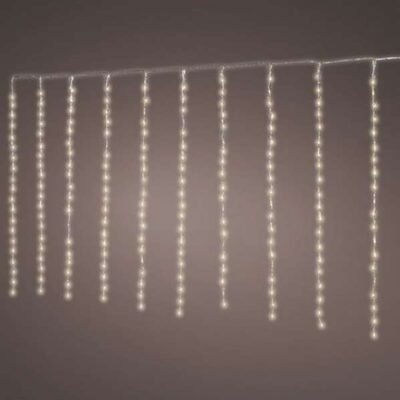 LED balkon fényfüggöny vízesés hatás, meleg fehér 4x1m (420 LED)