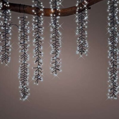 LED sorolható vízesés füzér hideg fehér, 2m (480 LED)