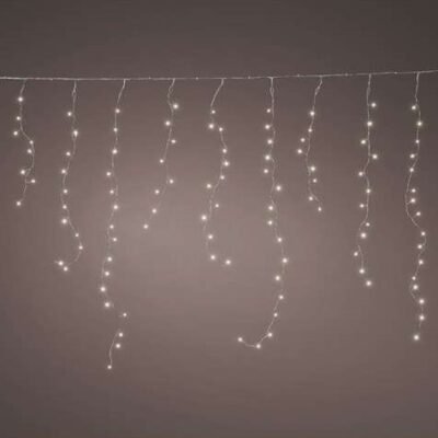 Micro LED jégcsap fényfüzér meleg fehér sziporkázó, 4,9m (412 LED)