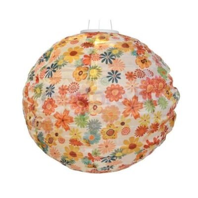 Napelemes lampion 40 cm virág mintás B