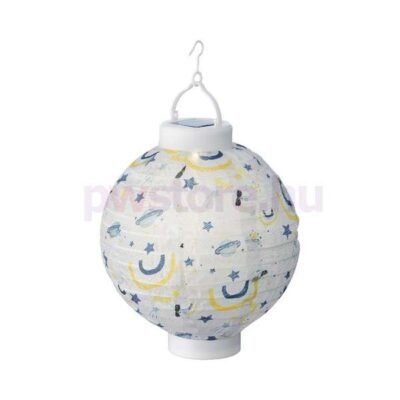 Napelemes kék mintás LED lampion (20 cm)