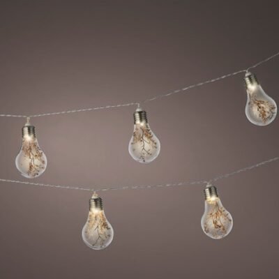 Kültéri LED elemes villanykörte füzér 1,8 m, 10 izzó