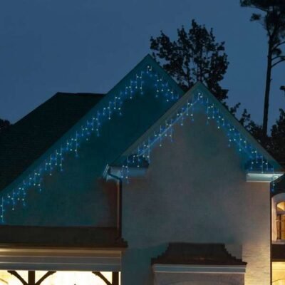 jégcsap fényfüggöny hideg fehér, kék 7,5m 175 LED