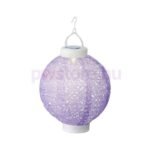 Napelemes lampion 20 cm lila, vízcsepp minta