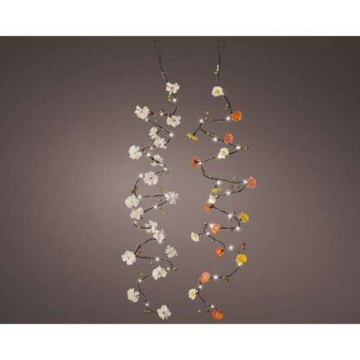 Kültéri micro LED tündérfény füzér, virág 180 cm, 20 LED – barackvirág