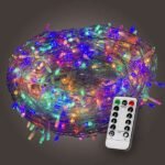 fényfüzér 10m kültéri LED RGB távirányító, színes izzósor