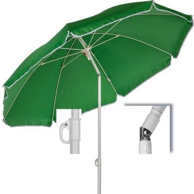 A 160 cm méretű STILISTA® dönthető napernyő 140g/m² erős poliészterből készült, gyorsan, egyszerűen nyitható és zárható,