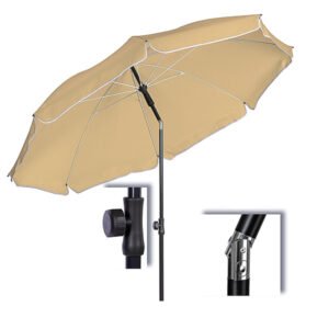 A 200 cm méretű STILISTA® dönthető napernyő 160g/m² erős poliészterből készült, gyorsan, egyszerűen nyitható és zárható, hordtáskával együtt szállítjuk. A szabályozható esernyődőlésnek köszönhetően az árnyékolás mértéke egyszerűen beállítható.