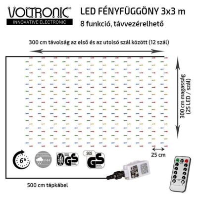 Fényfüggöny energiatakarékos LED izzóból áll, kül- és beltéren egyaránt használható , közvetlen 230 V-os csatlakozóval. Lenyűgöző hangulatot teremt a teraszra, a kertbe vagy a ház falára helyezve.