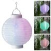 Napelemes lángokat imitáló LED lampion (20 cm), színváltó