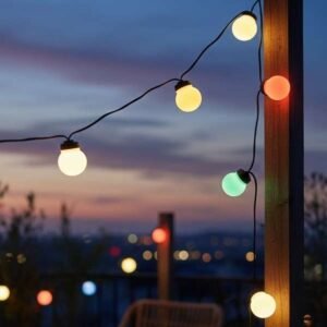 parti gömb fényfüzér színes 9,5m