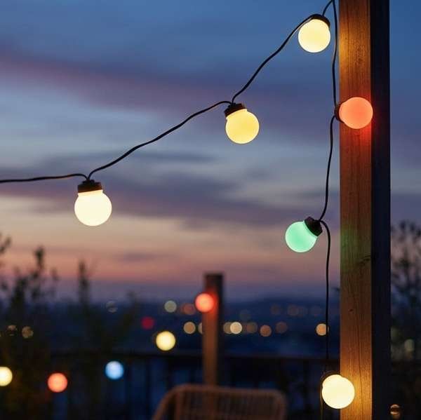 parti gömb fényfüzér színes 9,5m